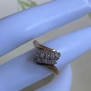 Thl Rings Images Thl | Jewelry | Exquisite Solid K Yellow Gold Clustered Bypass Diamond ...